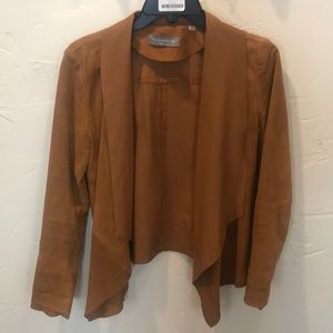 Bagatelle tan suede draped jacket